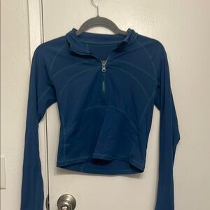 Blue Long Sleeve Quarter-Zip Top
